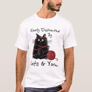 T-shirt Facilement distrait par les chats et les fils T-sh