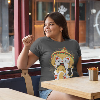 T-shirt Facilement Distrait Par Les Chats Et Les Tacos