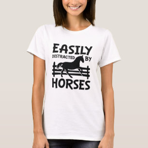 T-shirt Facilement Distrait Par Les Chevaux