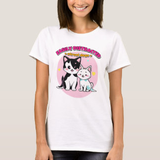 T-shirt Facilement Distrait Par Les Chiens De Rue Cadeau P