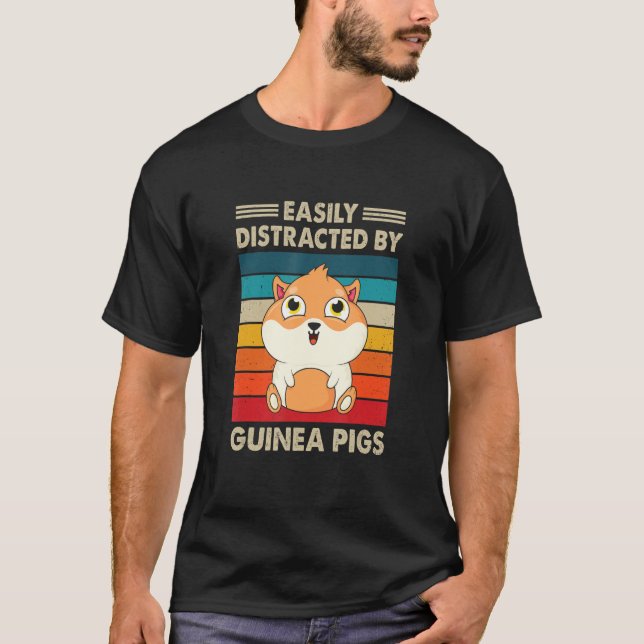 T-shirt Facilement Distrait Par Les Cochons Amoureux des a (Devant)