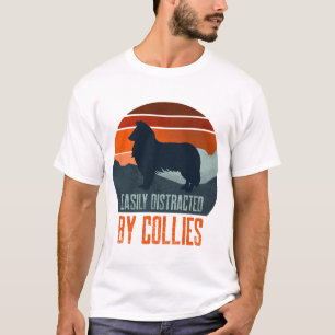 T-shirt Facilement Distrait Par Les Collies Qui Se Promène