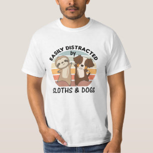 T-shirt Facilement Distrait Par Les Fentes Et Chiens Fente
