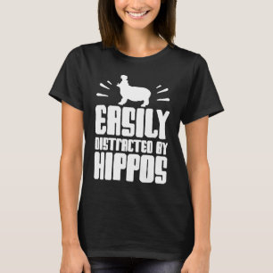 T-shirt Facilement Distrait Par Les Hippopotames Dit Hippo