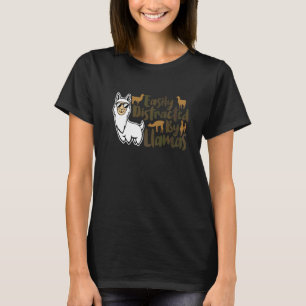 T-shirt Facilement Distrait Par Les Llamas Drôle Animal Po