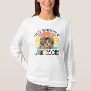 T-shirt Facilement Distrait Par Les Maine Coons