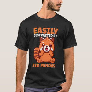 T-shirt Facilement Distrait Par Les Pandas Rouges