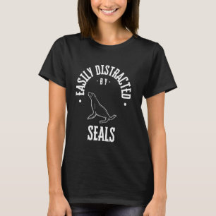 T-shirt Facilement distrait par les phoques, drôle de phoq