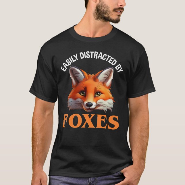 T-shirt Facilement Distrait Par Les Renards (Devant)