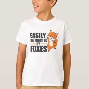 T-shirt Facilement Distrait Par Les Renards Mignons Fox Dr