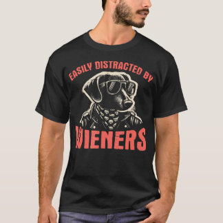 T-shirt Facilement Distrait Par Les Saucisses - Drôle De C