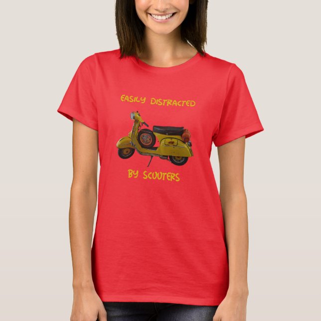 T-shirt Facilement distrait par les scooters (Devant)