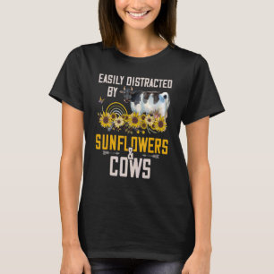 T-shirt Facilement Distrait Par Les Tournesols Et Les Vach
