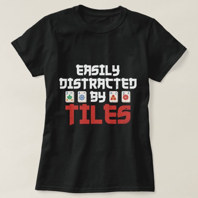 T-shirt Facilement distrait par les tuiles Design pour un  (Design devant)