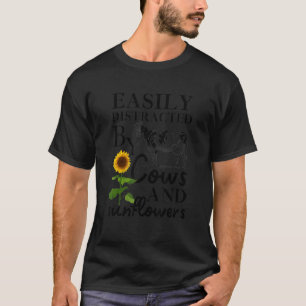 T-shirt Facilement Distrait Par Les Vaches Et Les Tourneso