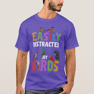 T-shirt Facilement Distrait Par Oiseaux Oiseau Ami Ami Ami