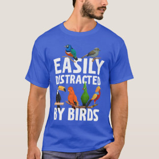 T-shirt Facilement Distrait Par Oiseaux Oiseaux Oiseaux Am