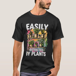 T-shirt Facilement Distrait Par Plantes Drôle Gardener Gar