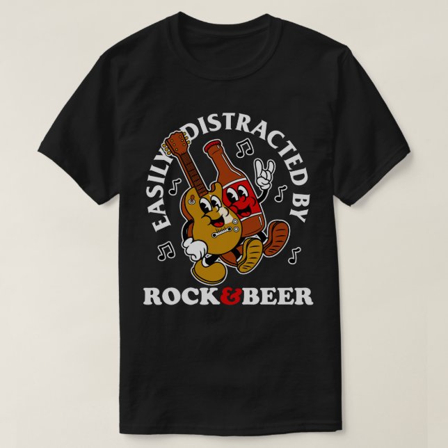 T-shirt Facilement Distrait Par Rock Beer 1 (Design devant)