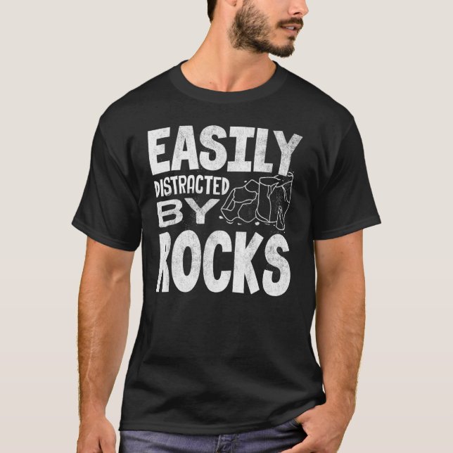 T-shirt Facilement Distrait Par Rocks Géologie Collect Min (Devant)