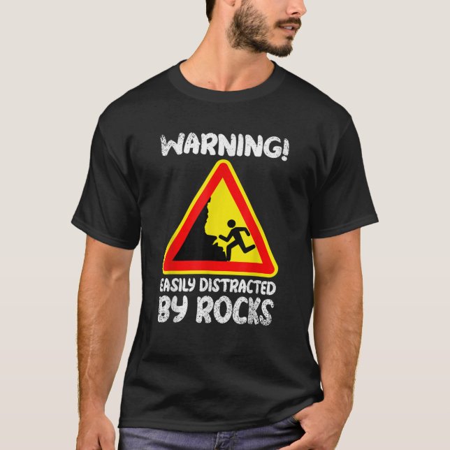 T-shirt Facilement Distrait Par Rocks Rock Collector Géolo (Devant)