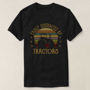 T-shirt Facilement Distrait Par Tracteurs Drôle Paysan Cad