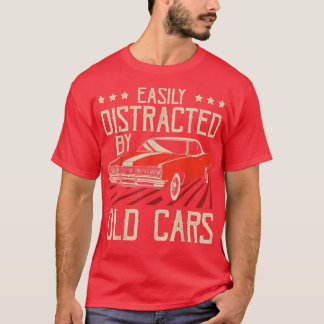 T-shirt Facilement Distrait Par Vieux Voitures Drôle Vinta