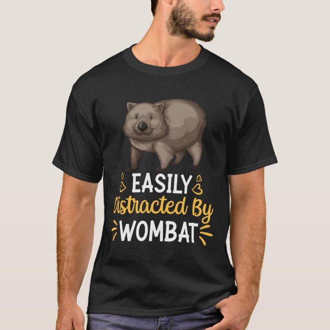 T-shirt Facilement distrait par wombat (Devant)