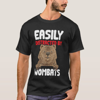 T-shirt Facilement Distrait Par Wombats Lover Australian W