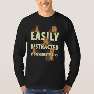 T-shirt Facilement Distrait Par Yorkshire Terriers Chien