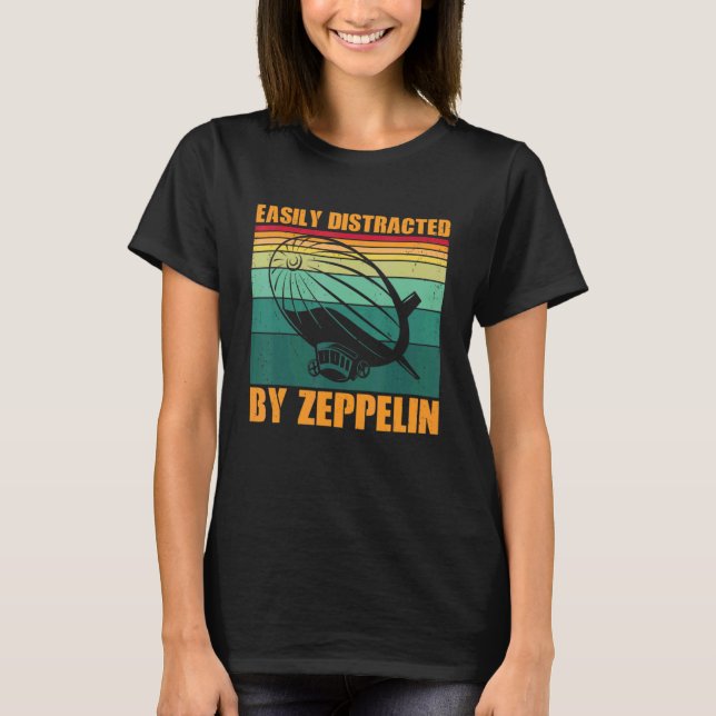 T-shirt Facilement Distrait Par Zeppelin Airs Blimp Dirige (Devant)