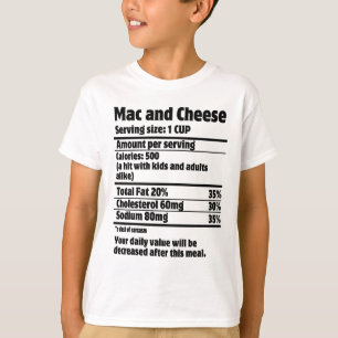 T-shirt Fact de la nutrition du fromage Mac.w