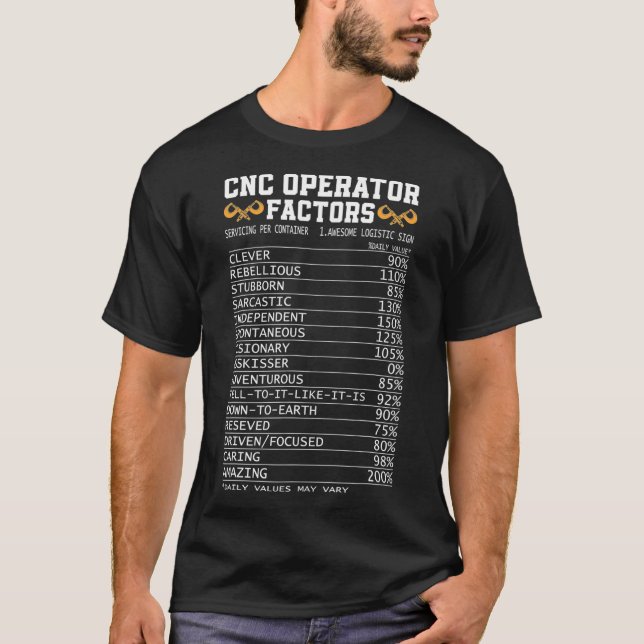 T-shirt Facteur d'opérateur CNC Funny Machine CNC Machinis (Devant)