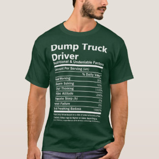 T-shirt Facto nutritionnel et indéniable pour chauffeur de