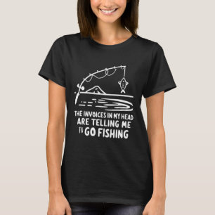 T-shirt Factures Dans Ma Tête Pêche Drôle Comptabilité Cpa