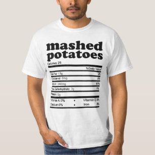 T-shirt Factures de pomme de terre La valeur nutritive 202