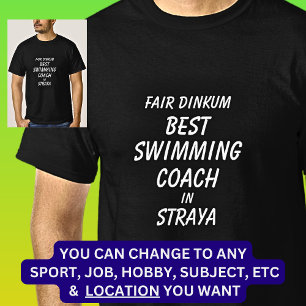 T-shirt Fair Dinkum MEILLEUR ENTRAÎNEUR DE NATATION à Stra