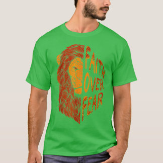 T-shirt Fair Over Fear Christian Lion Judah Faith Christia