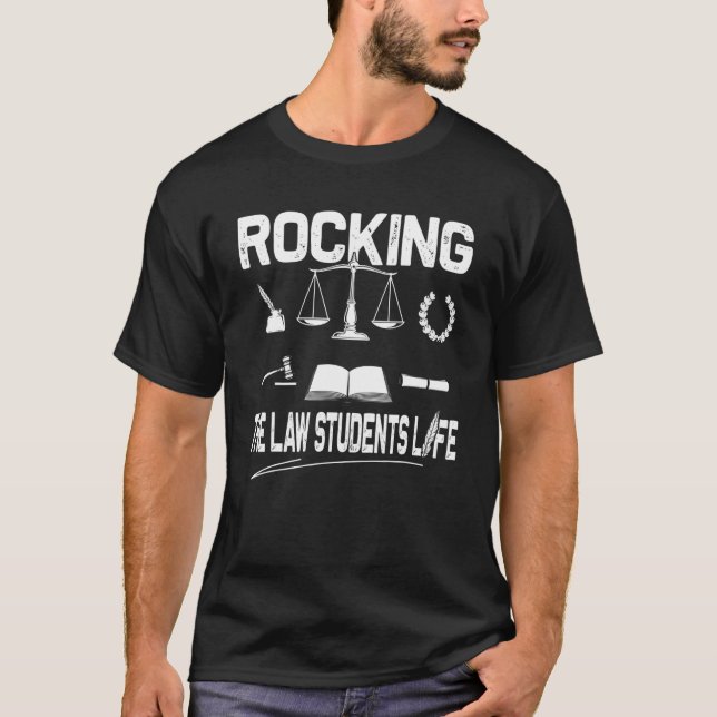 T-shirt Faire bouger la vie des étudiants en droit - Drôle (Devant)