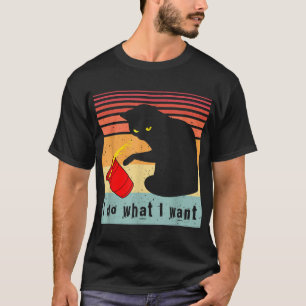 T-shirt Faire Ce Que Je Veux Vintage Chat Rouge Coupe Drôl