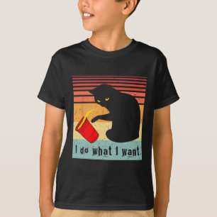 T-shirt Faire Ce Que Je Veux Vintage Chat Rouge Coupe Drôl