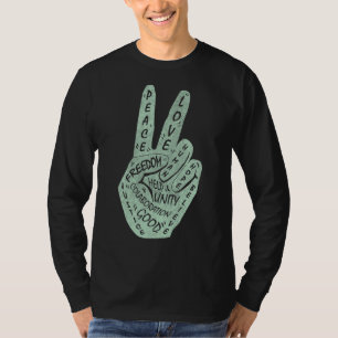 T-shirt Faire de la paix pas de la guerre la main signe de