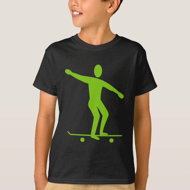T-shirt Faire de la planche à roulettes - vert de Martien (Devant)