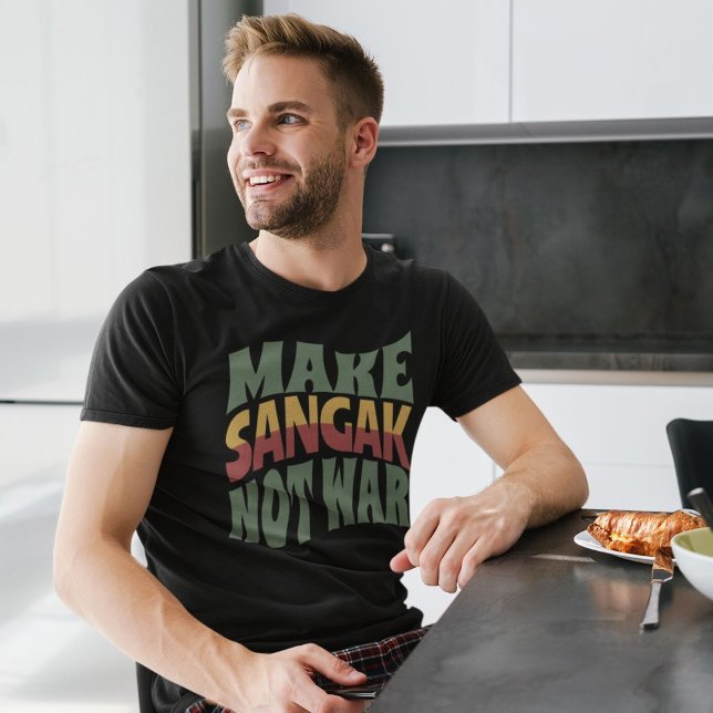 T-shirt Faire de Sangak pas la guerre | Pain de galet pers (Make Sangak Not War | Persian Pebble Bread T-Shirt)