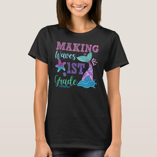 T-shirt Faire des vagues magiques 1ère Sirène de 1ère qual (Devant)