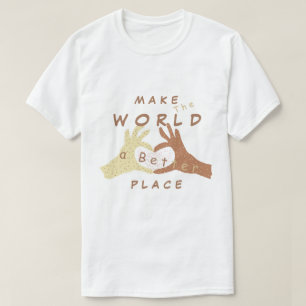 T-shirt Faire Du Monde Un Meilleur Endroit - Ensemble - Bl
