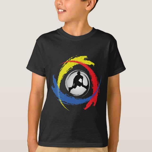 T-shirt Faire du roller l'emblème tricolore (Devant)