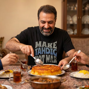 T-shirt Faire du Tahdig pas la guerre Riz croquant persa