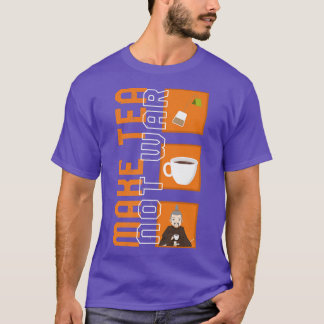 T-shirt Faire du thé pas la guerre paisible Samurai buveur