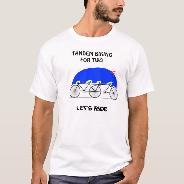 T-shirt Faire du vélo tandem (Devant)